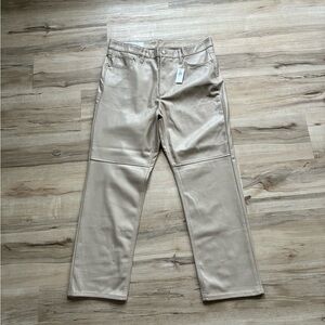 Gap High Rise Vegan Leather Cheeky Straight Pants